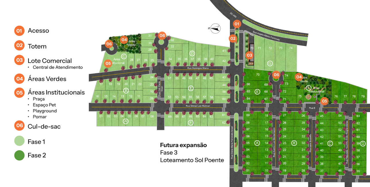 Planta geral do loteamento